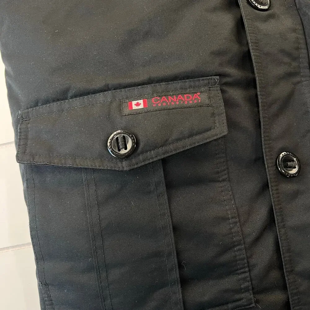 Canada Weather Gear Kids Unisex Black Puffer Coat Parka size XL 18/20